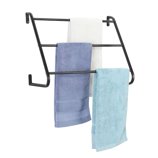 NEX™ 3-Tier Black Wall Mounted Towel Bar Rack